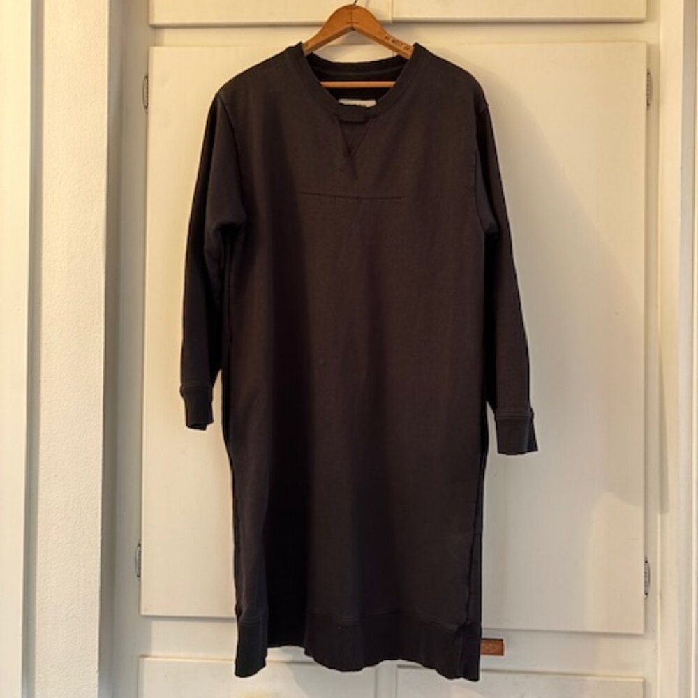 MM6 Maison Margiela Black Cotton Sweatshirt Dress Italian Fabric Italian Made XS